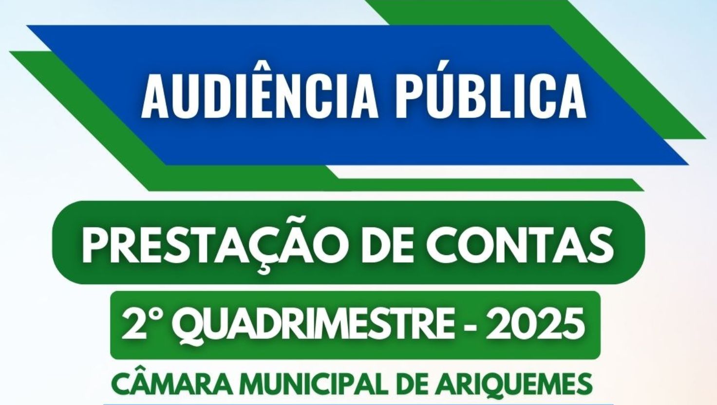 Câmara realizará audiência pública de prestação de contas do 2° quadrimestre