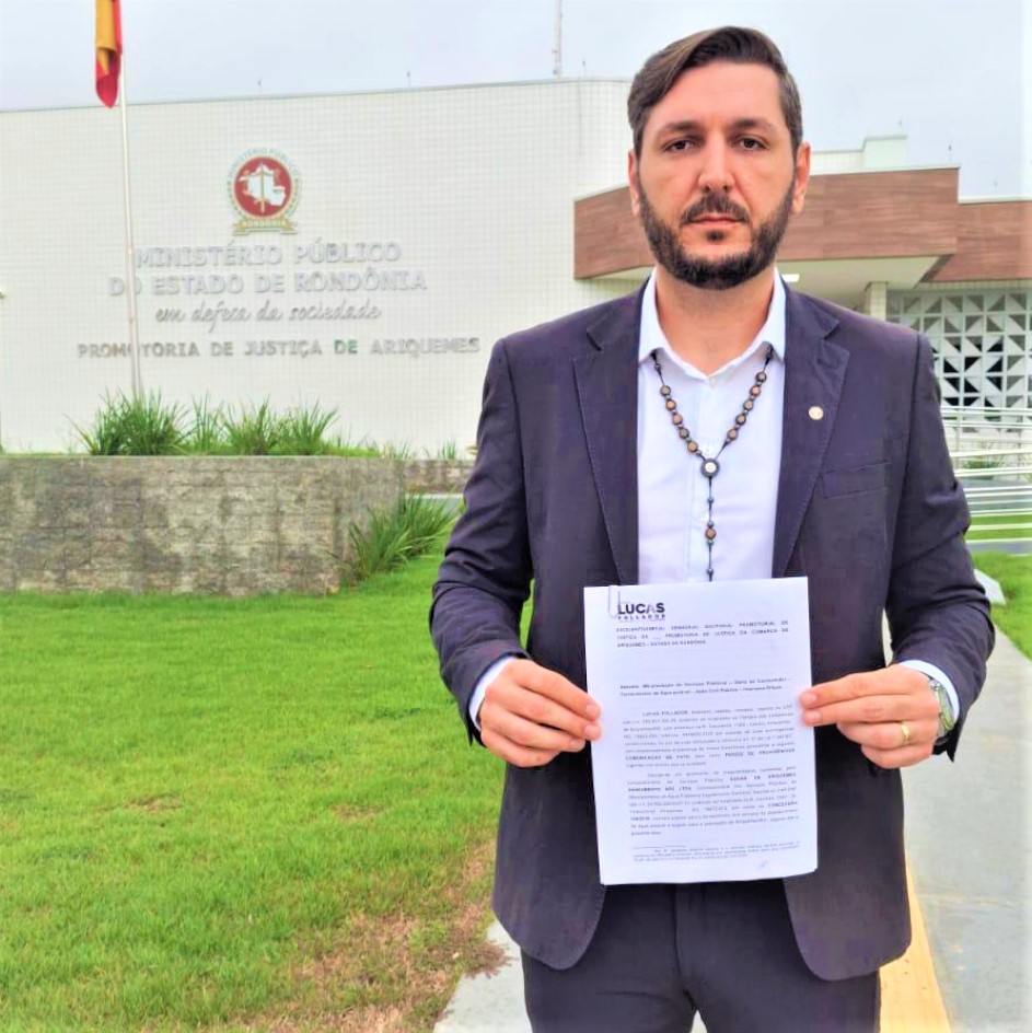 Vereador Lucas Follador protocola no Ministério Público ação civil pública contra Águas de Ariquemes