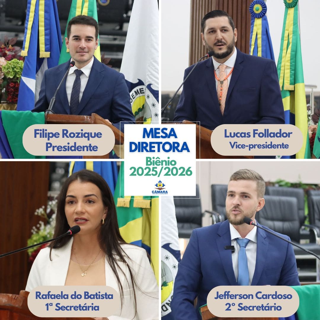 Nova Mesa Diretora da Câmara de Ariquemes para o Biênio 2025/2026